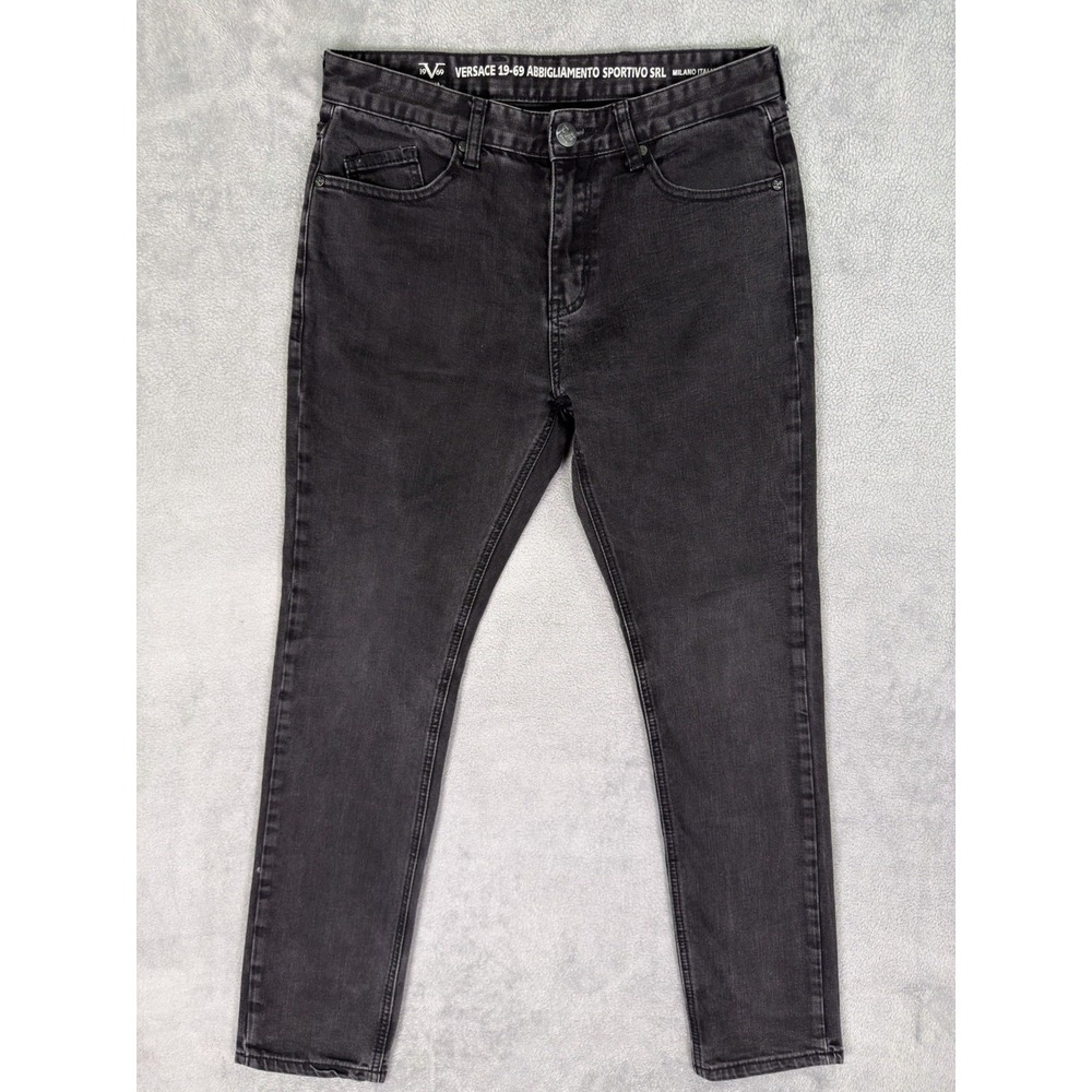 Versace 19-69 Abbigliamento Sportivo SRL Jeans Mens 32x30 Black Denim Straight